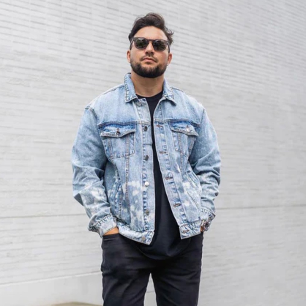 H&M bleached denim jacket